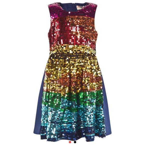 Preen Mini Multi Rainbow Sequin Dress, size 6 - Picture 1 of 6